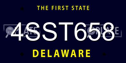 4SST658 Delaware License Plate