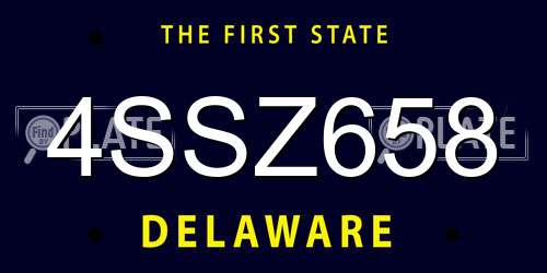 4SSZ658 Delaware License Plate