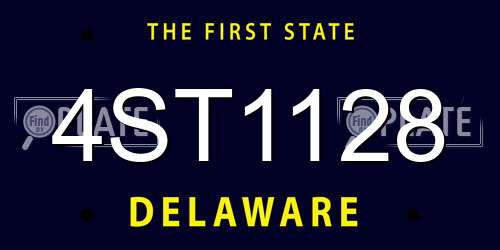 4ST1128 Delaware License Plate