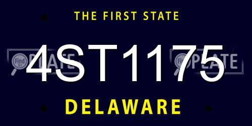 4ST1175 Delaware License Plate