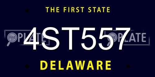 4ST557 Delaware License Plate