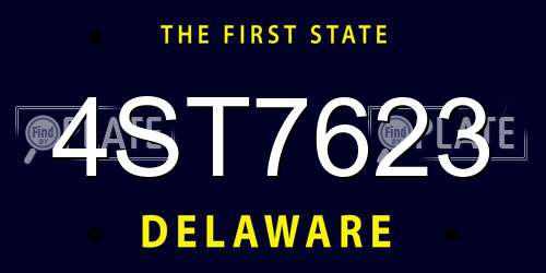 4ST7623 Delaware License Plate