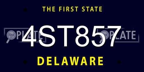 4ST857 Delaware License Plate