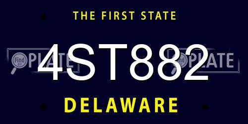 4ST882 Delaware License Plate