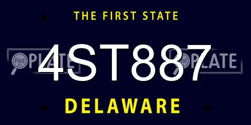 4ST887 Delaware License Plate