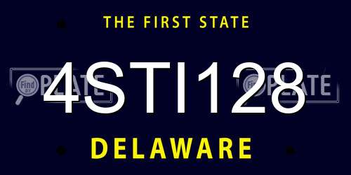 4STI128 Delaware License Plate