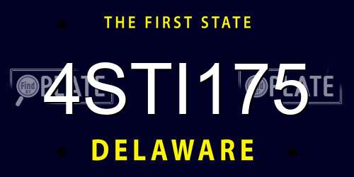 4STI175 Delaware License Plate