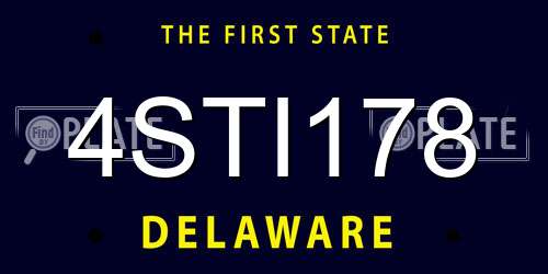 4STI178 Delaware License Plate