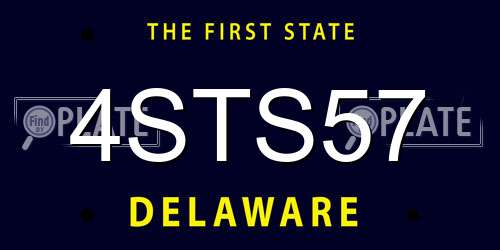 4STS57 Delaware License Plate