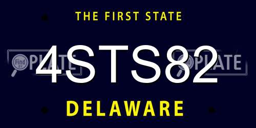 4STS82 Delaware License Plate
