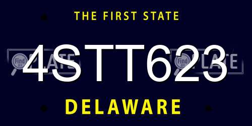 4STT623 Delaware License Plate