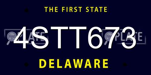 4STT673 Delaware License Plate