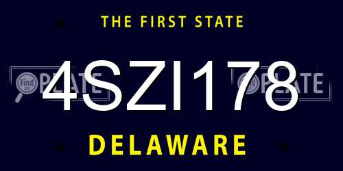 4SZI178 Delaware License Plate