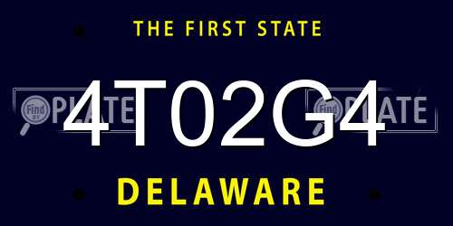 4T02G4 Delaware License Plate