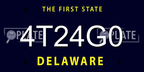 4T24G0 Delaware License Plate