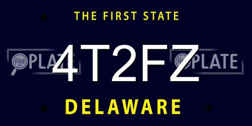 4T2FZ Delaware License Plate