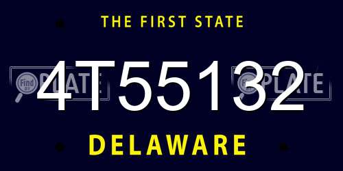 4T55132 Delaware License Plate