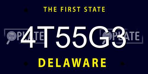 4T55G3 Delaware License Plate