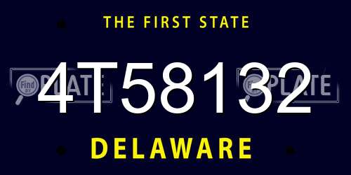 4T58132 Delaware License Plate