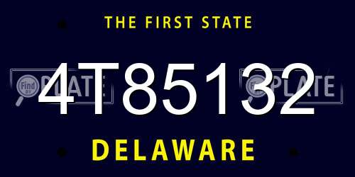 4T85132 Delaware License Plate