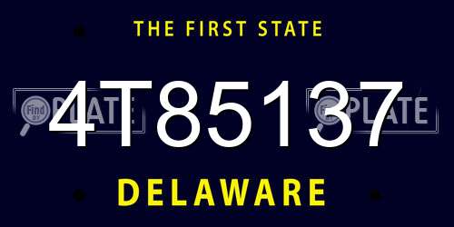 4T85137 Delaware License Plate
