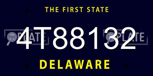 4T88132 Delaware License Plate
