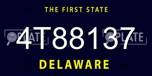 4T88137 Delaware License Plate
