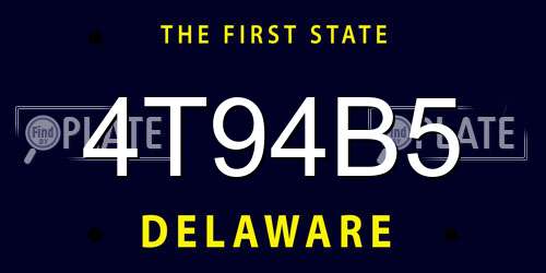 4T94B5 Delaware License Plate