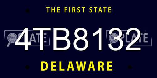 4TB8132 Delaware License Plate