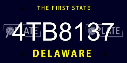 4TB8137 Delaware License Plate