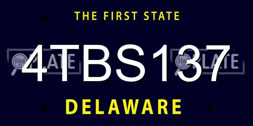 4TBS137 Delaware License Plate