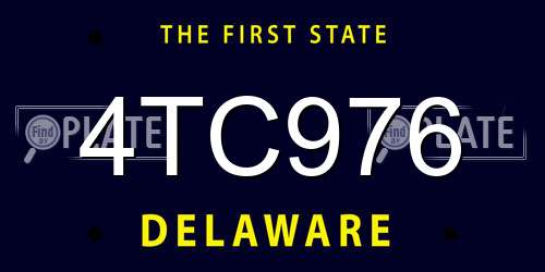 4TC976 Delaware License Plate