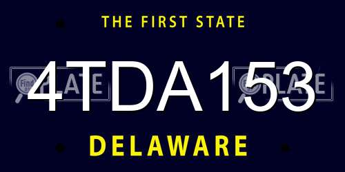 4TDA153 Delaware License Plate