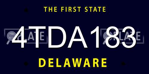 4TDA183 Delaware License Plate