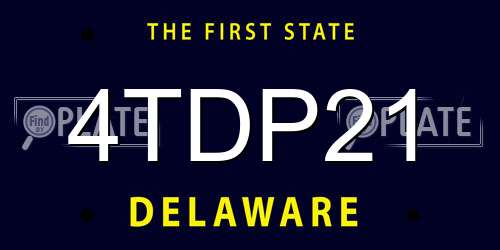 4TDP21 Delaware License Plate