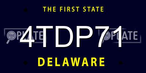 4TDP71 Delaware License Plate
