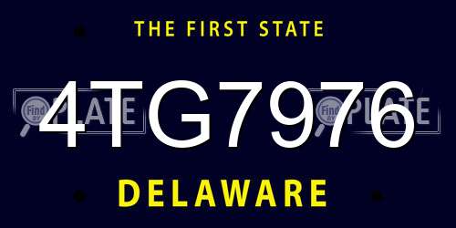 4TG7976 Delaware License Plate