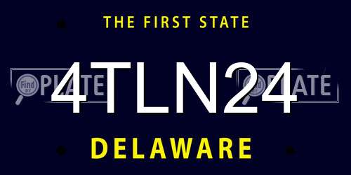 4TLN24 Delaware License Plate