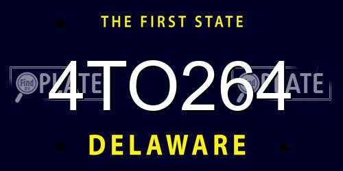 4TO264 Delaware License Plate