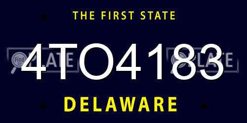 4TO4183 Delaware License Plate