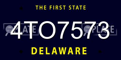 4TO7573 Delaware License Plate