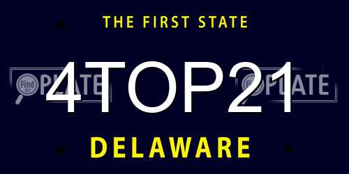 4TOP21 Delaware License Plate