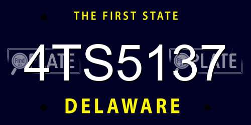 4TS5137 Delaware License Plate