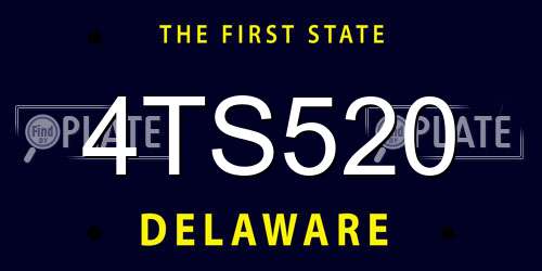 4TS520 Delaware License Plate