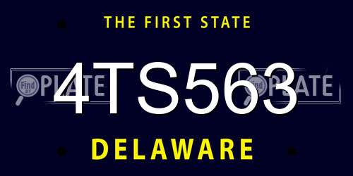 4TS563 Delaware License Plate