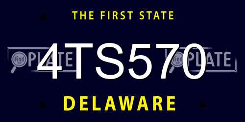 4TS570 Delaware License Plate