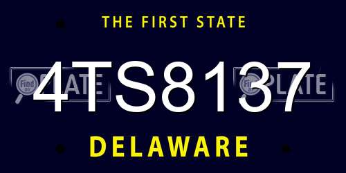 4TS8137 Delaware License Plate