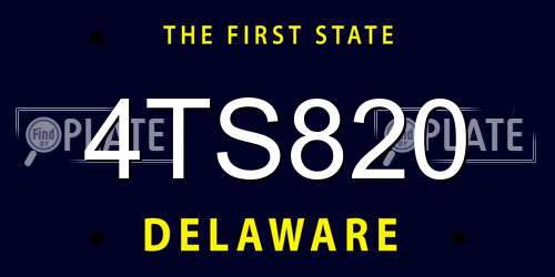 4TS820 Delaware License Plate