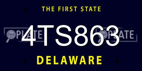 4TS863 Delaware License Plate