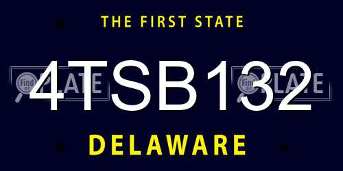 4TSB132 Delaware License Plate